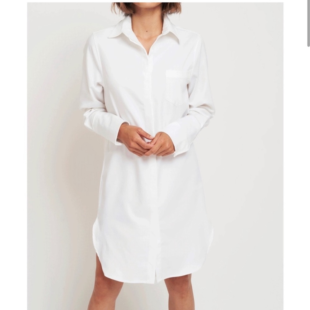 Leze the label long white boyfriend shirt